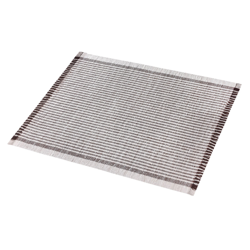 KAMEEL RUG - IVORY/BROWN - HAND WOVEN - COTTON DENIM