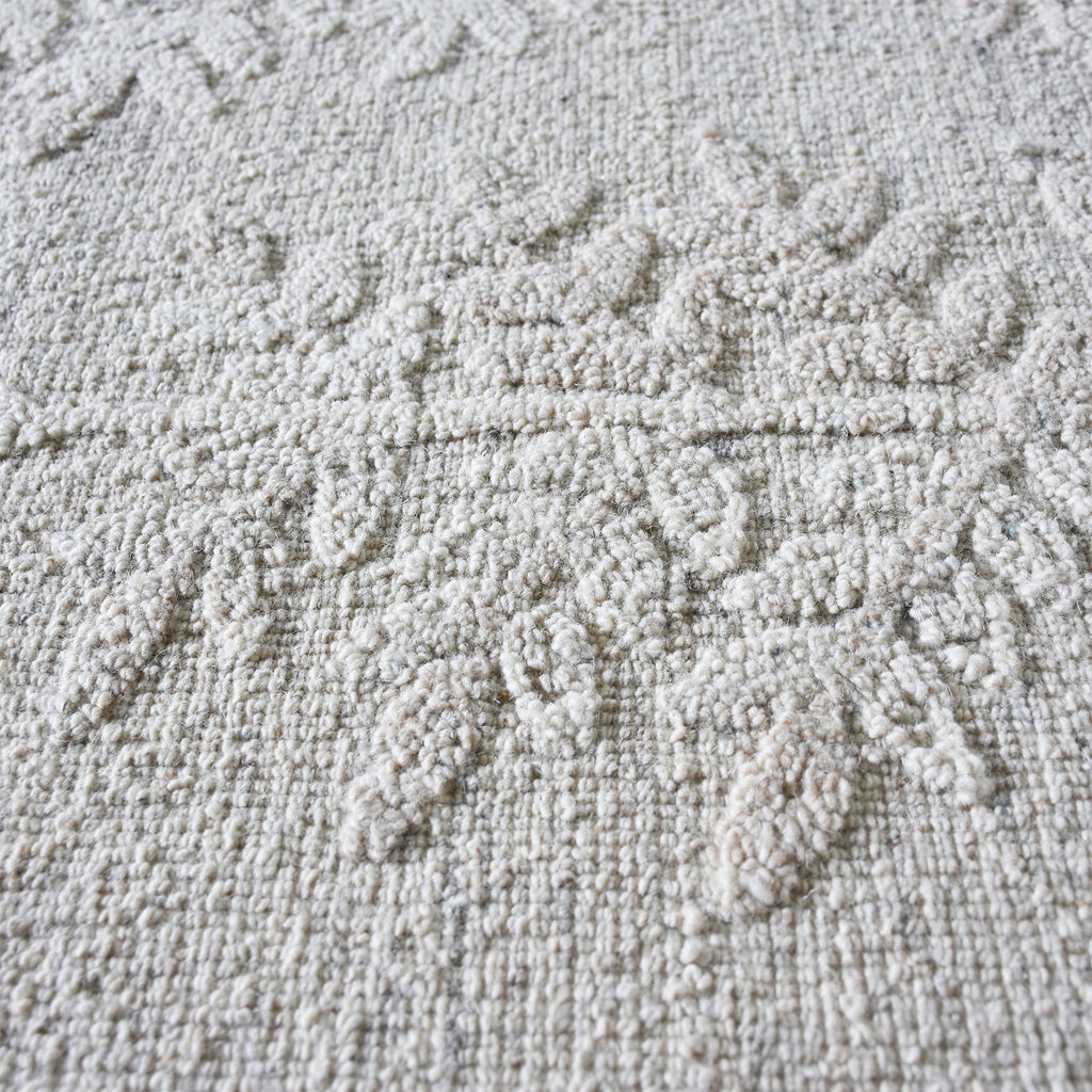 Area Rug, Bedroom Rug, Living Room Rug, Living Area Rug, Indian Rug, Office Carpet, Office Rug, Shop Rug Online, Wool, Natural White, Hand woven, All Loop, Floral