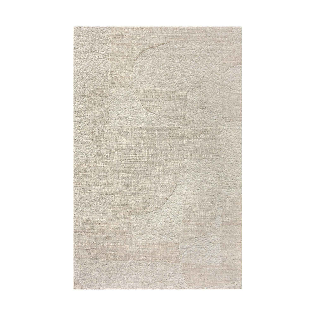 Monolith & Heart Laborec Hand-Carved New Zealand Wool & Jute Rug, Ivory