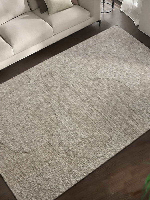 LABOREC RUG - IVORY - NZ WOOL/JUTE - HANDWOVEN