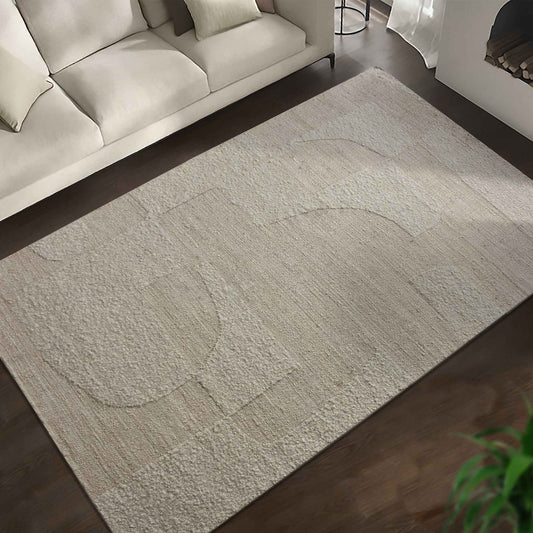 LABOREC RUG - IVORY - NZ WOOL/JUTE - HANDWOVEN