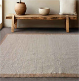 Monolith & Heart Lorina Flatweave Rug, Ivory/Natural, NZ Wool and Jute