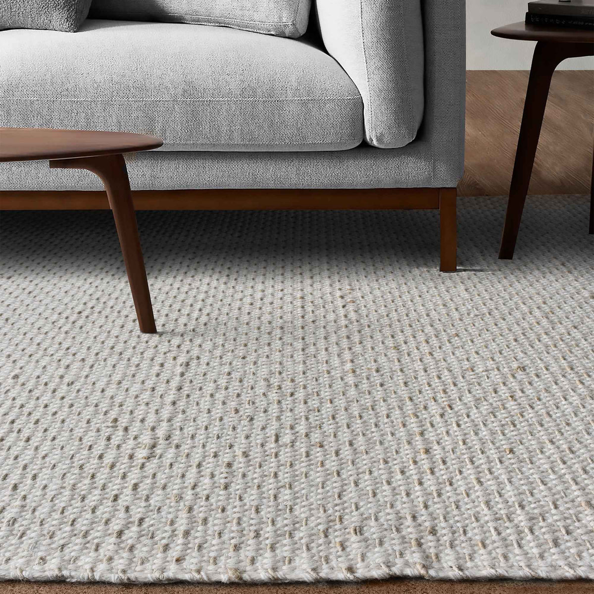 Monolith & Heart Lucerne Hand-Woven Wool & Jute Rug, Natural White