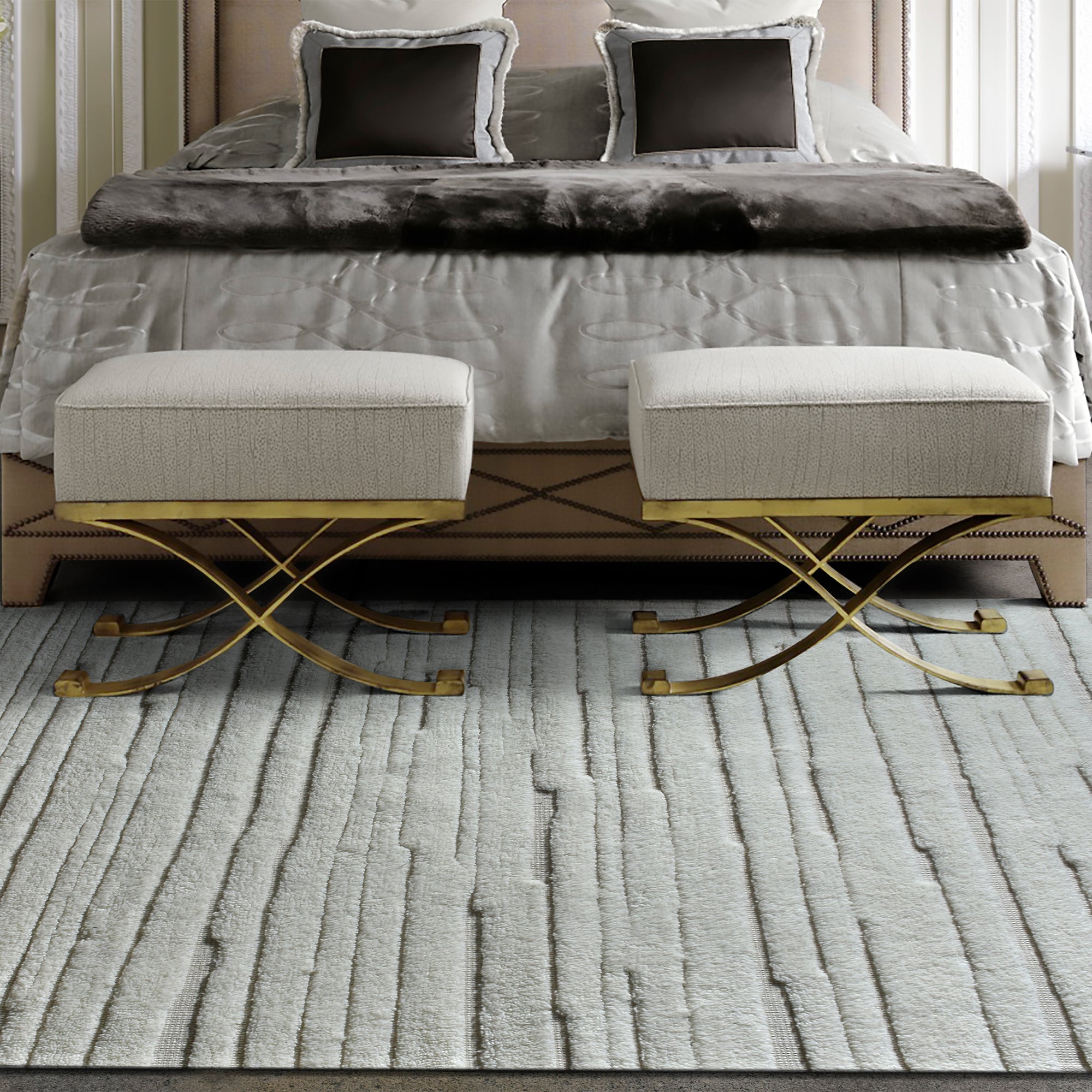 LYNDEN II RUG - NZ WOOL - HANDWOVEN - IVORY