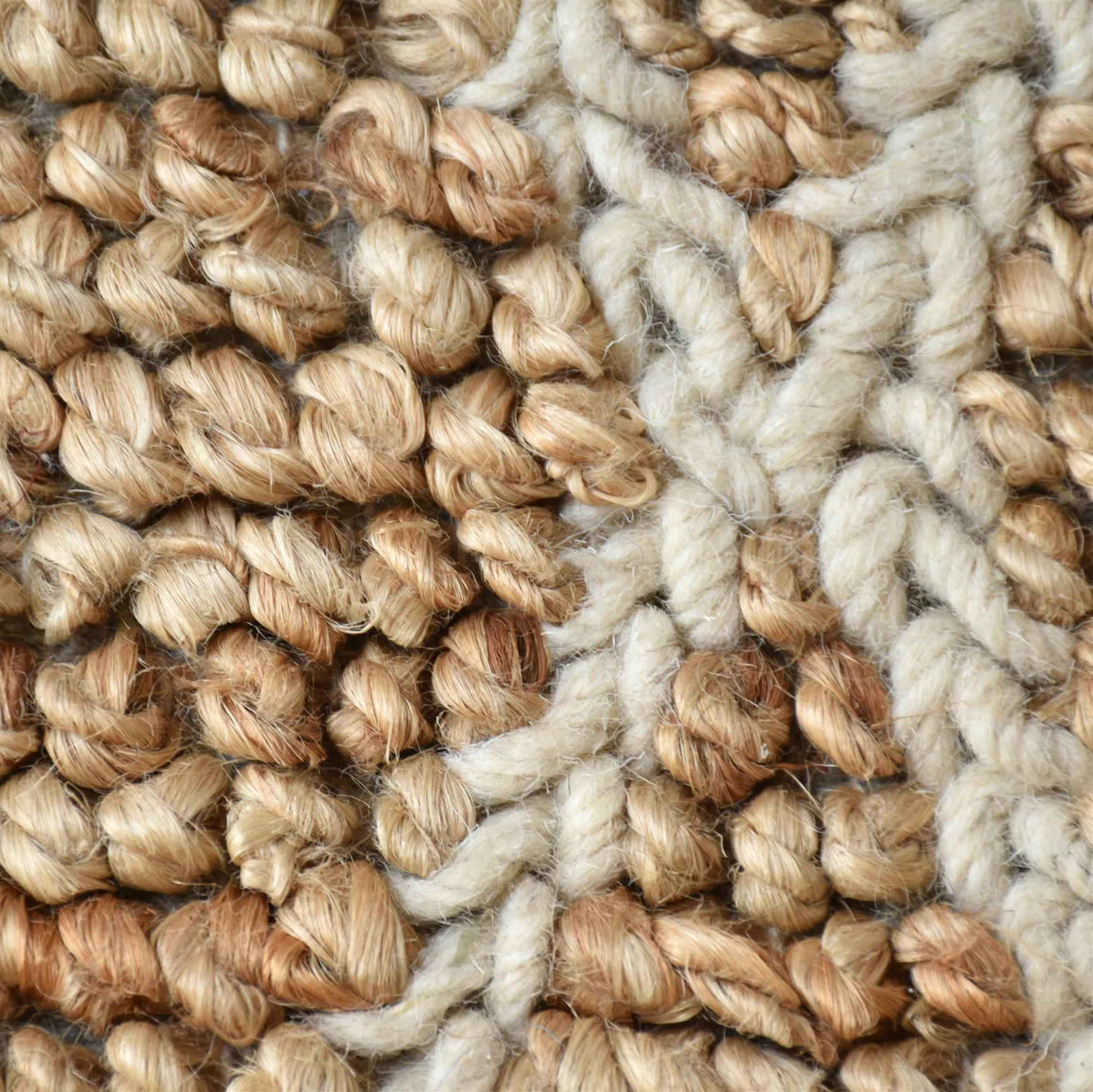 Monolith & Heart Larson Hand-Woven Hemp & Wool Rug, Natural White & Natural