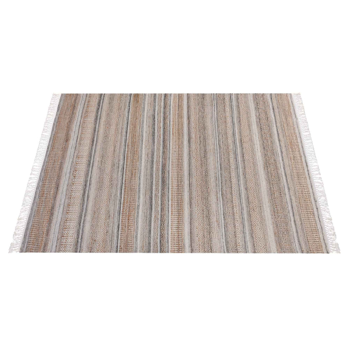 Monolith & Heart Makani Hand-Woven Jute & Wool Rug, Natural & Grey