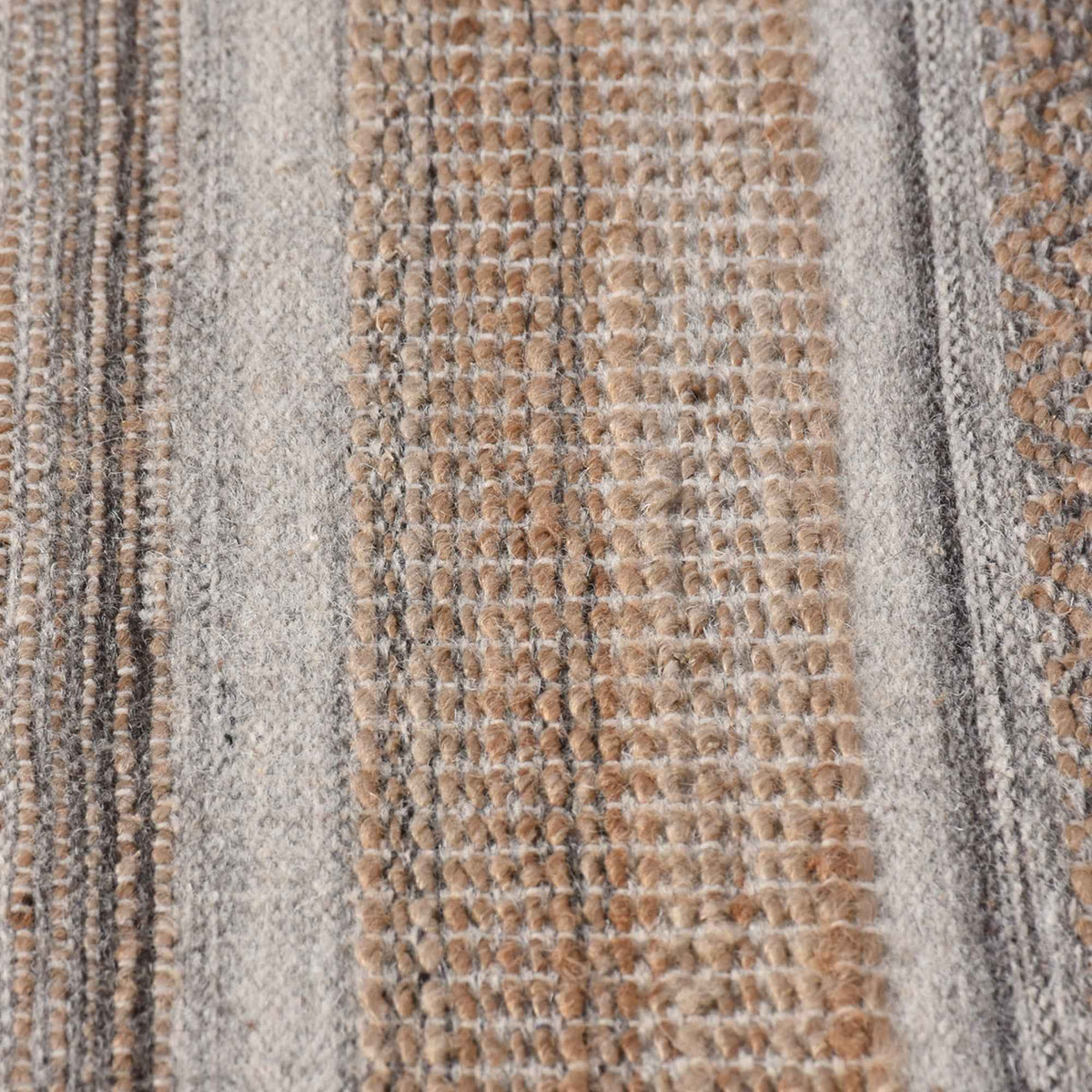 Monolith & Heart Makani Hand-Woven Jute & Wool Rug, Natural & Grey
