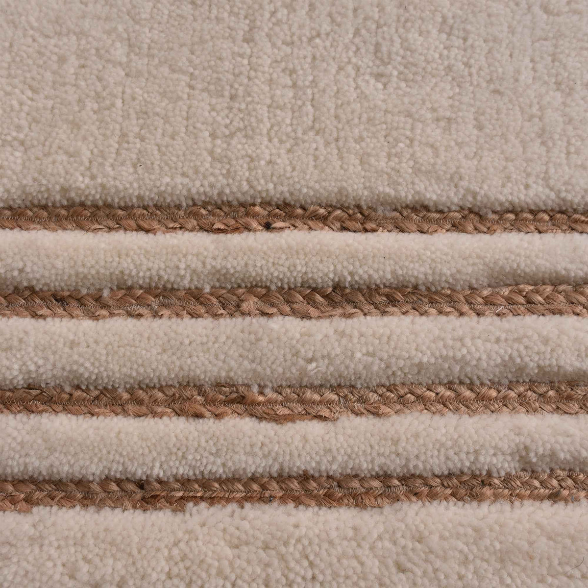Monolith & Heart Mangin Hand-Tufted New Zealand Wool & Jute Rug, Natural White & Natural