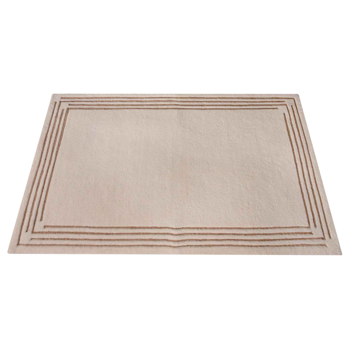 Monolith & Heart Mangin Hand-Tufted New Zealand Wool & Jute Rug, Natural White & Natural