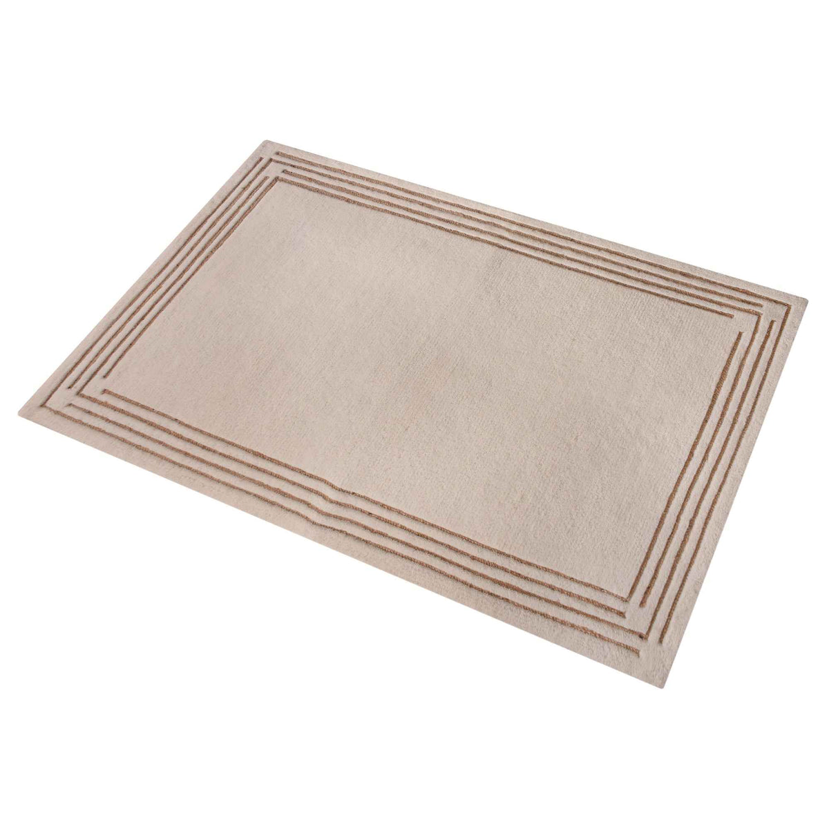 Monolith & Heart Mangin Hand-Tufted New Zealand Wool & Jute Rug, Natural White & Natural