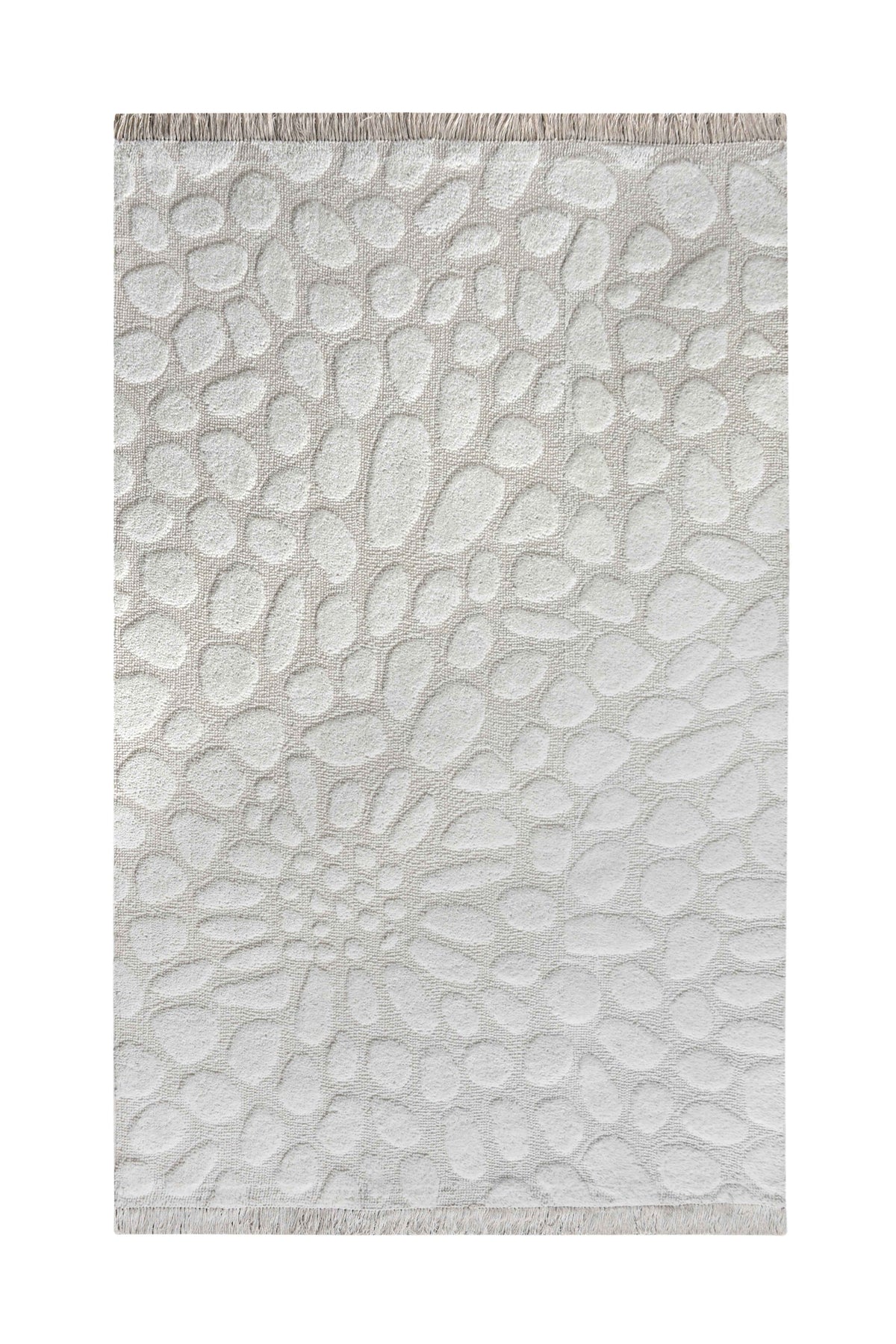 Monolith & Heart Marilyn-II Hand-Tufted Cotton & Wool Fringed Rug, Ivory