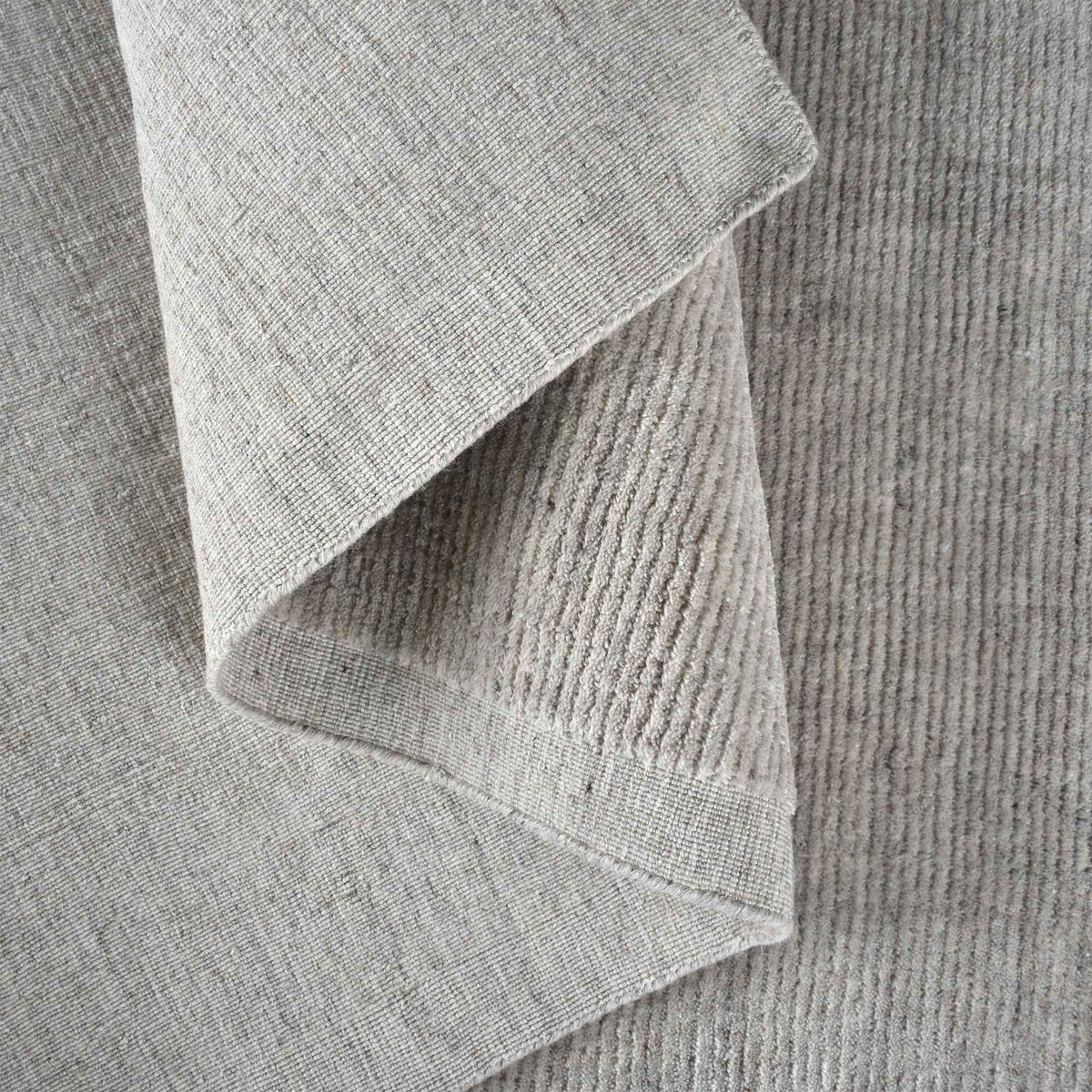 Monolith & Heart Martinet Hand-Woven Recycled PET Rug, Light Grey
