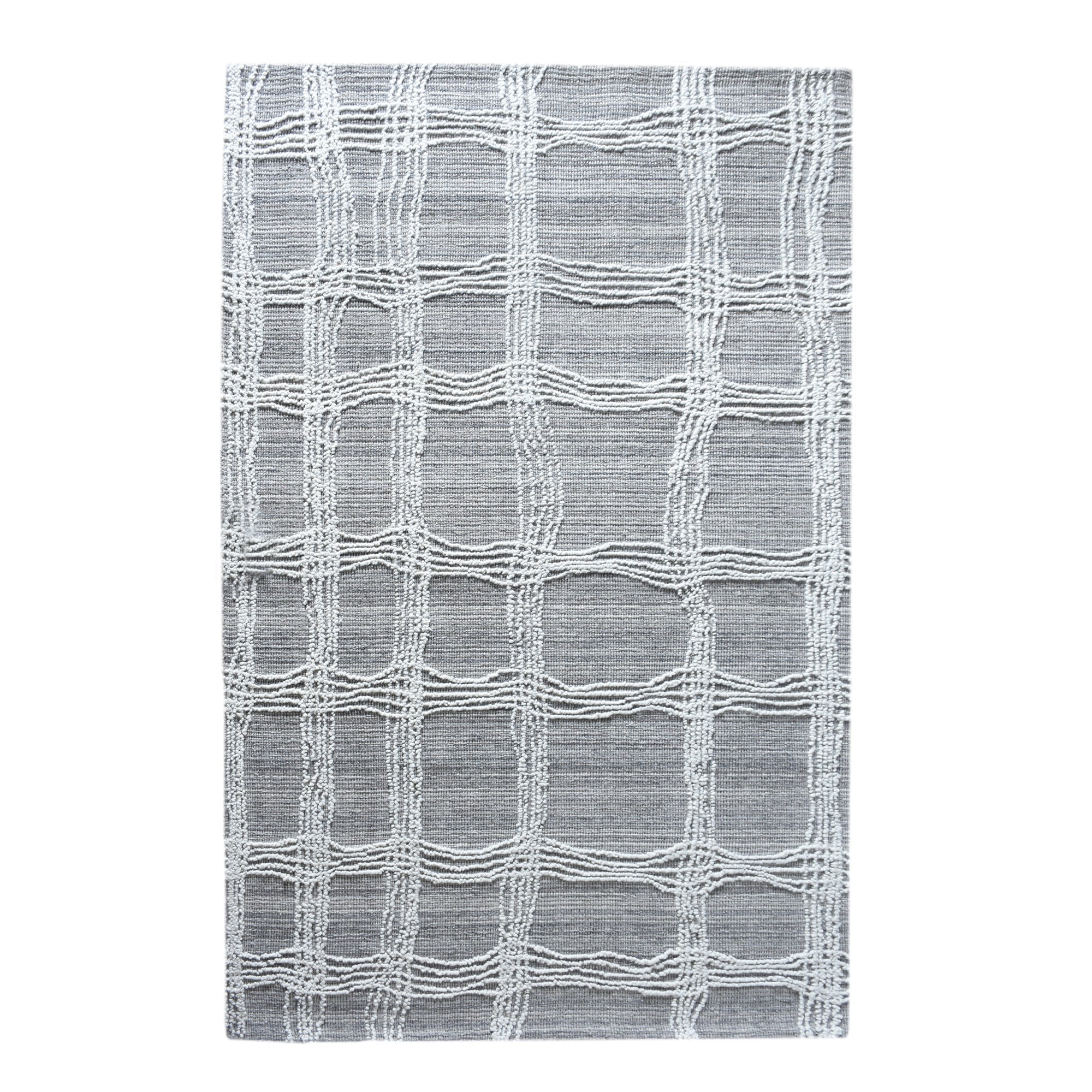 Area Rug, Bedroom Rug, Living Room Rug, Living Area Rug, Indian Rug, Office Carpet, Office Rug, Shop Rug Online, Wool, Grey, Natural White, Hand woven, All Loop, Textured
