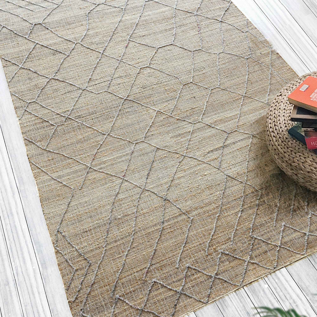 Monolith & Heart Menan Hand-Woven Wool & Hemp Rug, Natural