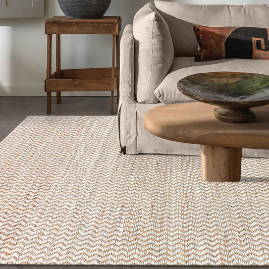 MISSION RUG - NATURAL/IVORY - JUTE/WOOL - HANDWOVEN