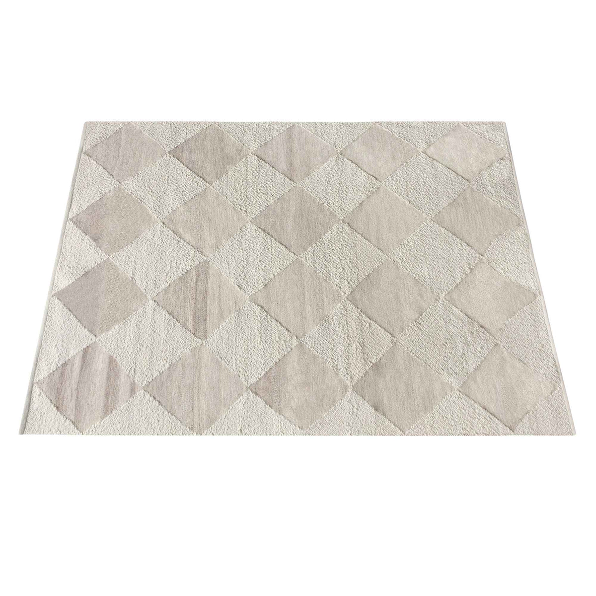 Monolith & Heart Molopo Hand-Woven Recycled PET & Wool Rug, Ivory & Beige