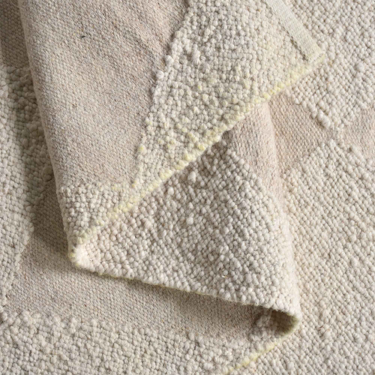 Monolith & Heart Molopo Hand-Woven Recycled PET & Wool Rug, Ivory & Beige