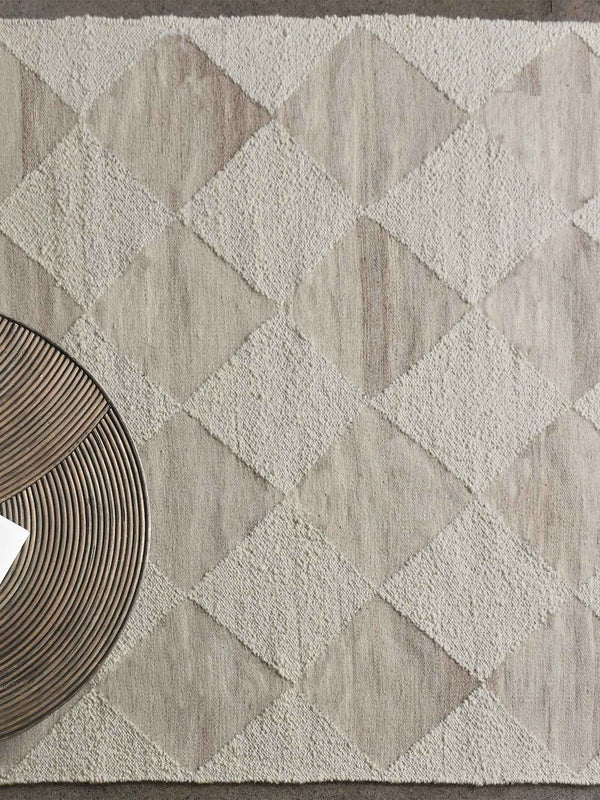 MOLOPO RUG - IVORY/BEIGE - WOOL/PET