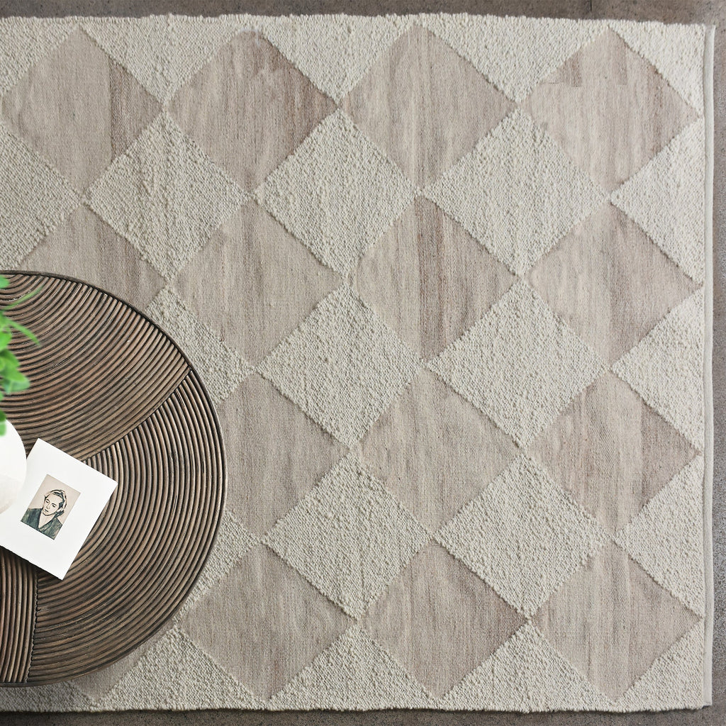 MOLOPO RUG - IVORY/BEIGE - WOOL/PET