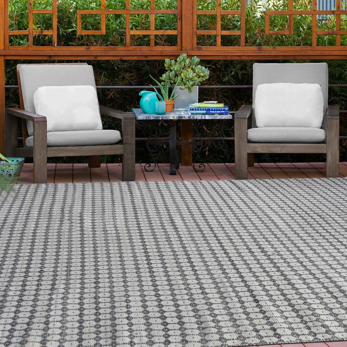 Monolith & Heart Mornington Hand-Woven PET Rug, Ivory and Grey, 4 Sizes