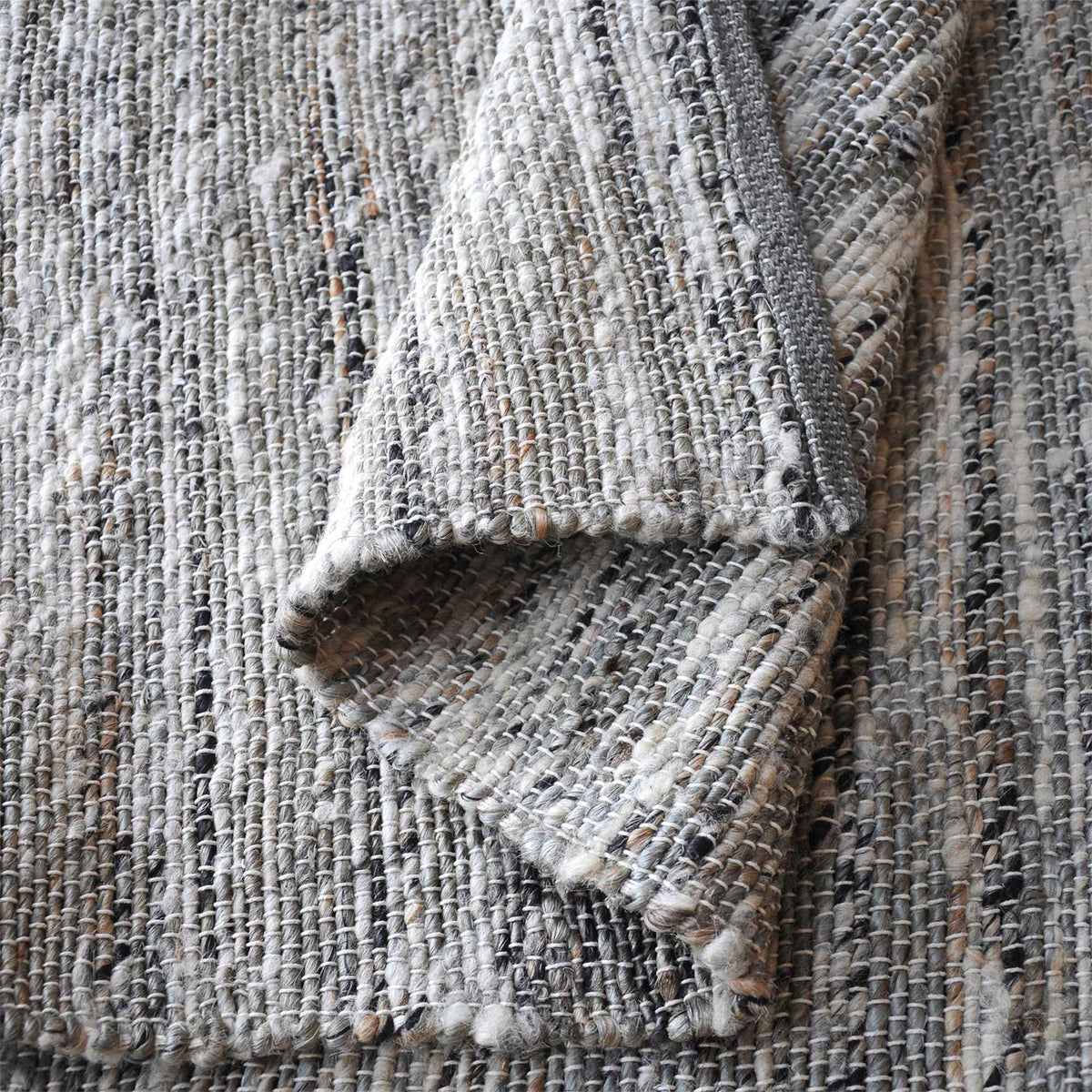 Monolith & Heart Moulin Hand-Woven Hemp & Wool Rug, Grey