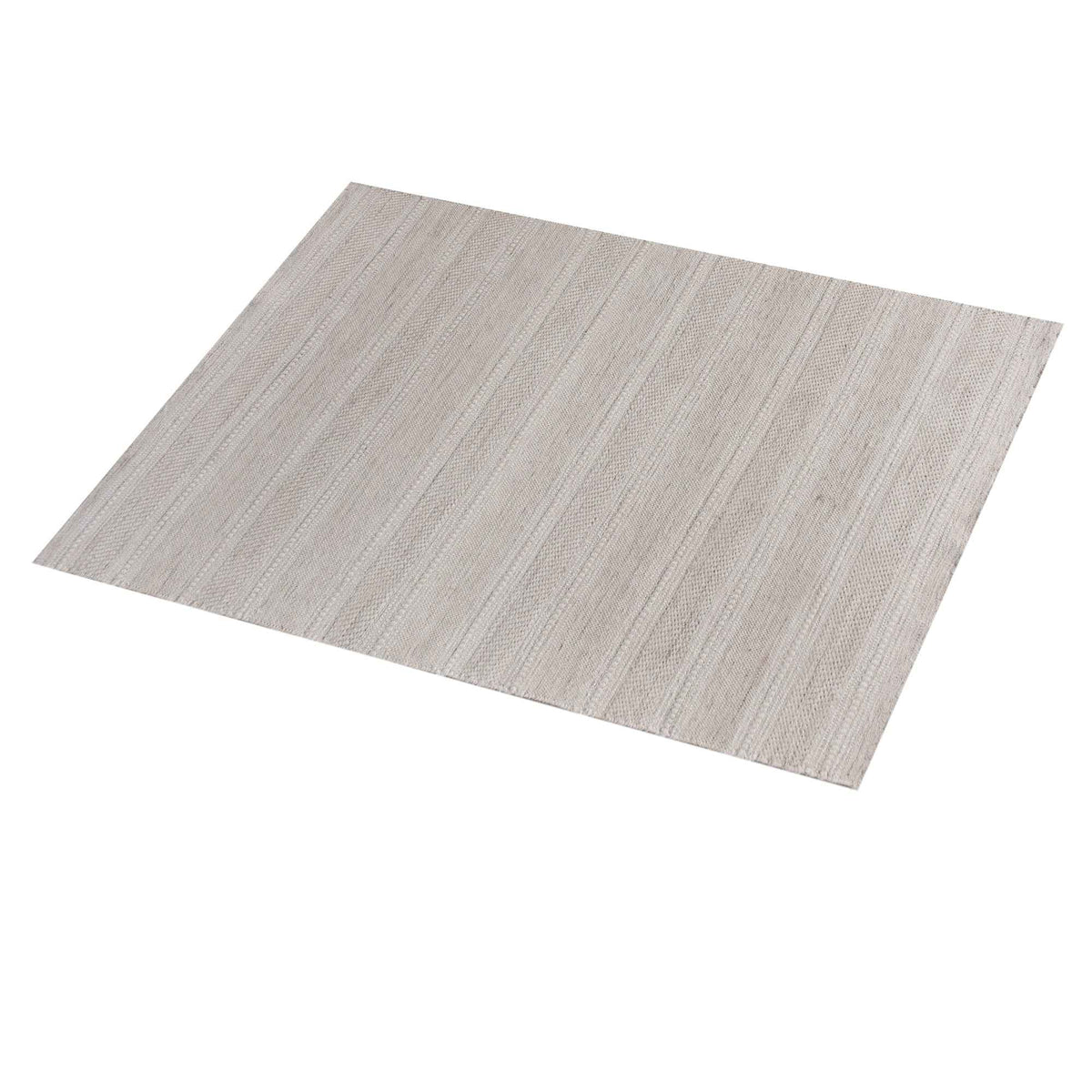 Monolith & Heart Mures Punja Kelim Wool Rug, Natural White & Beige