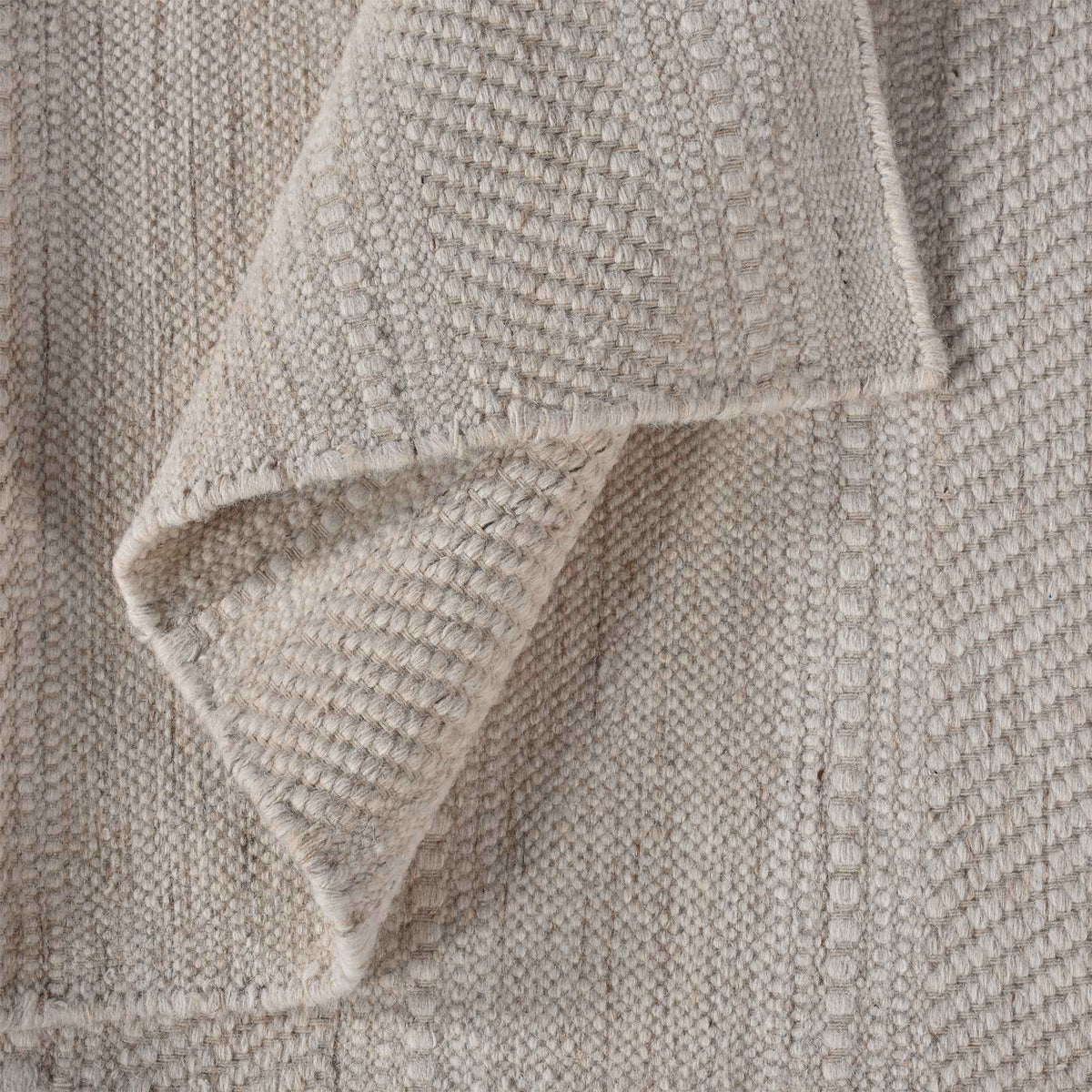 Monolith & Heart Mures Punja Kelim Wool Rug, Natural White & Beige