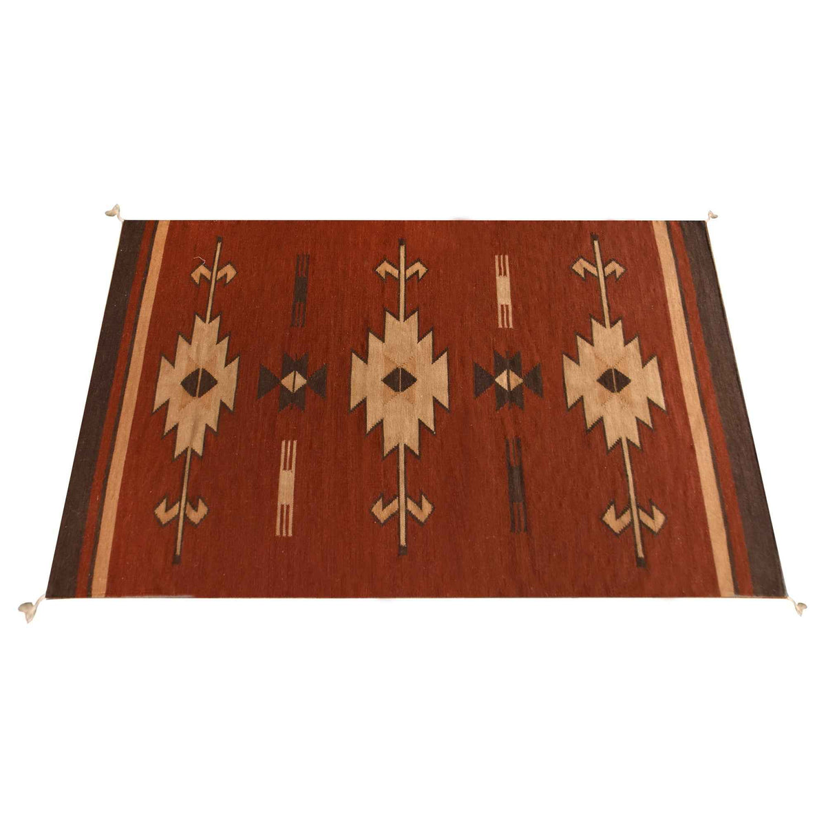 Monolith & Heart Murom Punja Kelim New Zealand Wool Rug, Natural & Natural White