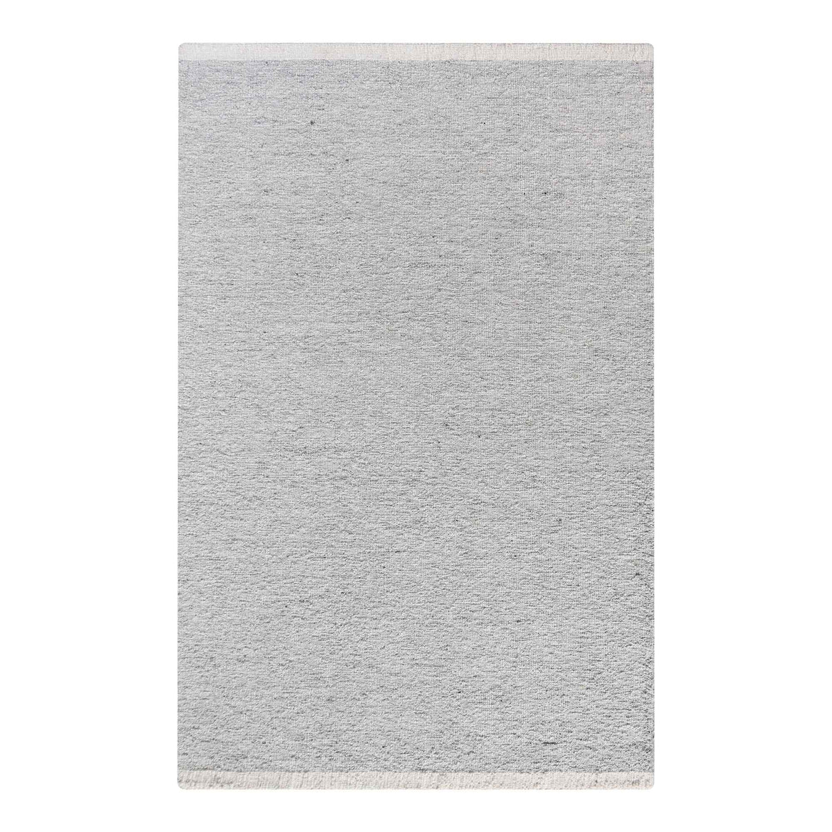 Monolith & Heart Naomi Hand-Woven Wool & Viscose Rug, Silver & Natural White