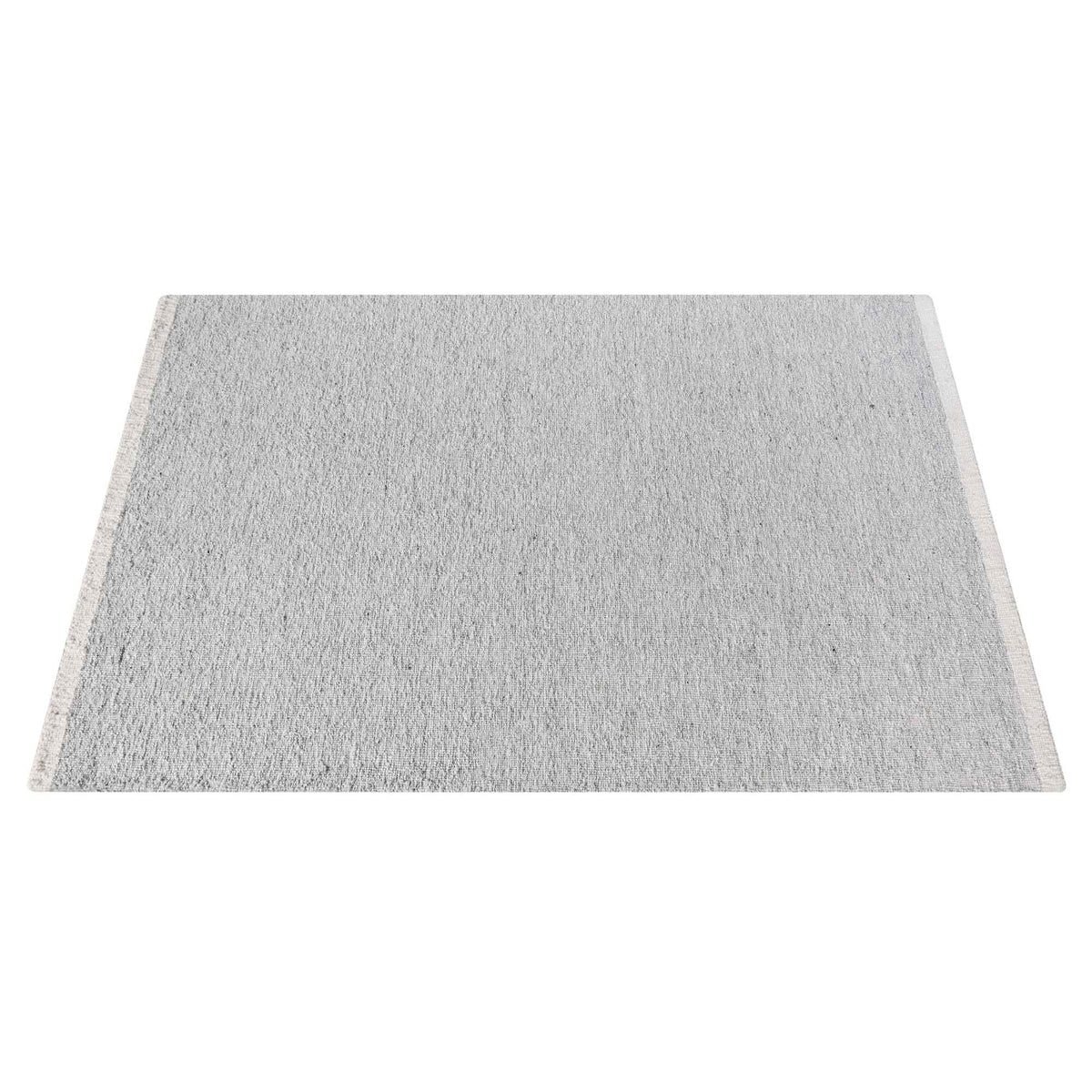Monolith & Heart Naomi Hand-Woven Wool & Viscose Rug, Silver & Natural White