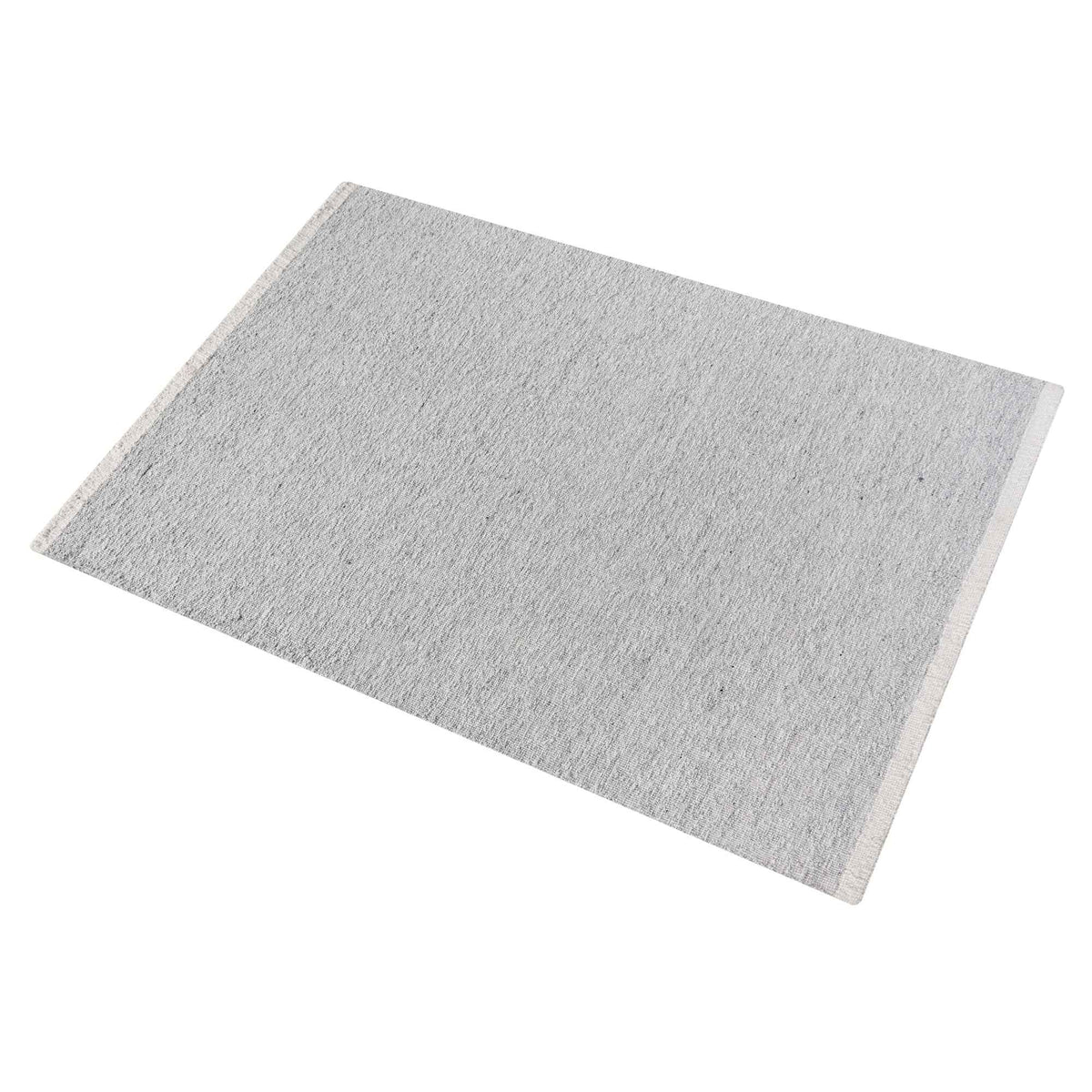 Monolith & Heart Naomi Hand-Woven Wool & Viscose Rug, Silver & Natural White
