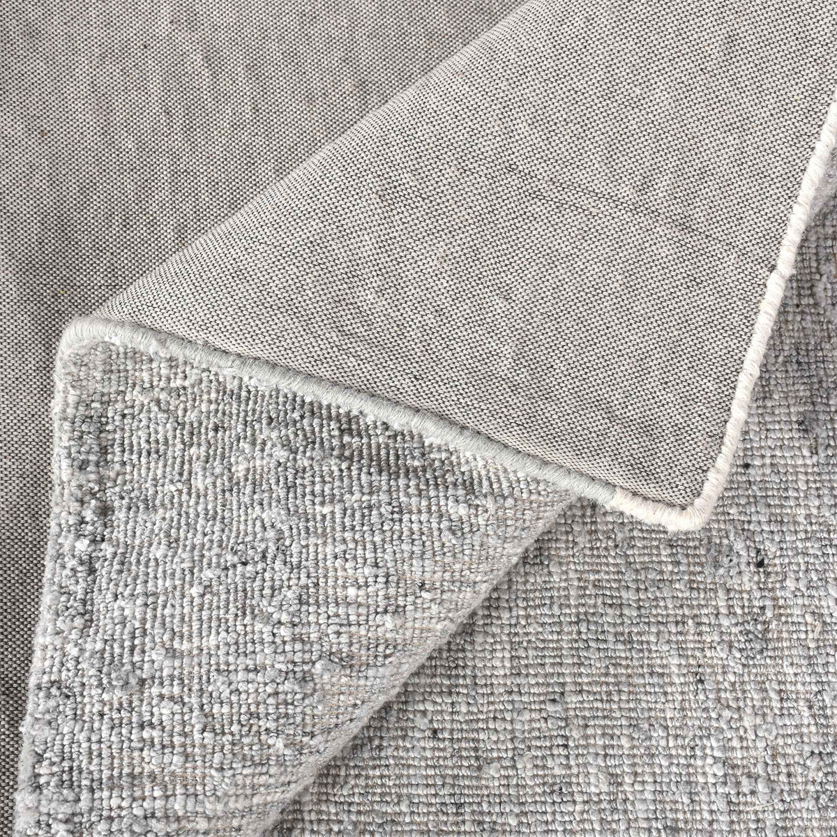 Monolith & Heart Naomi Hand-Woven Wool & Viscose Rug, Silver & Natural White