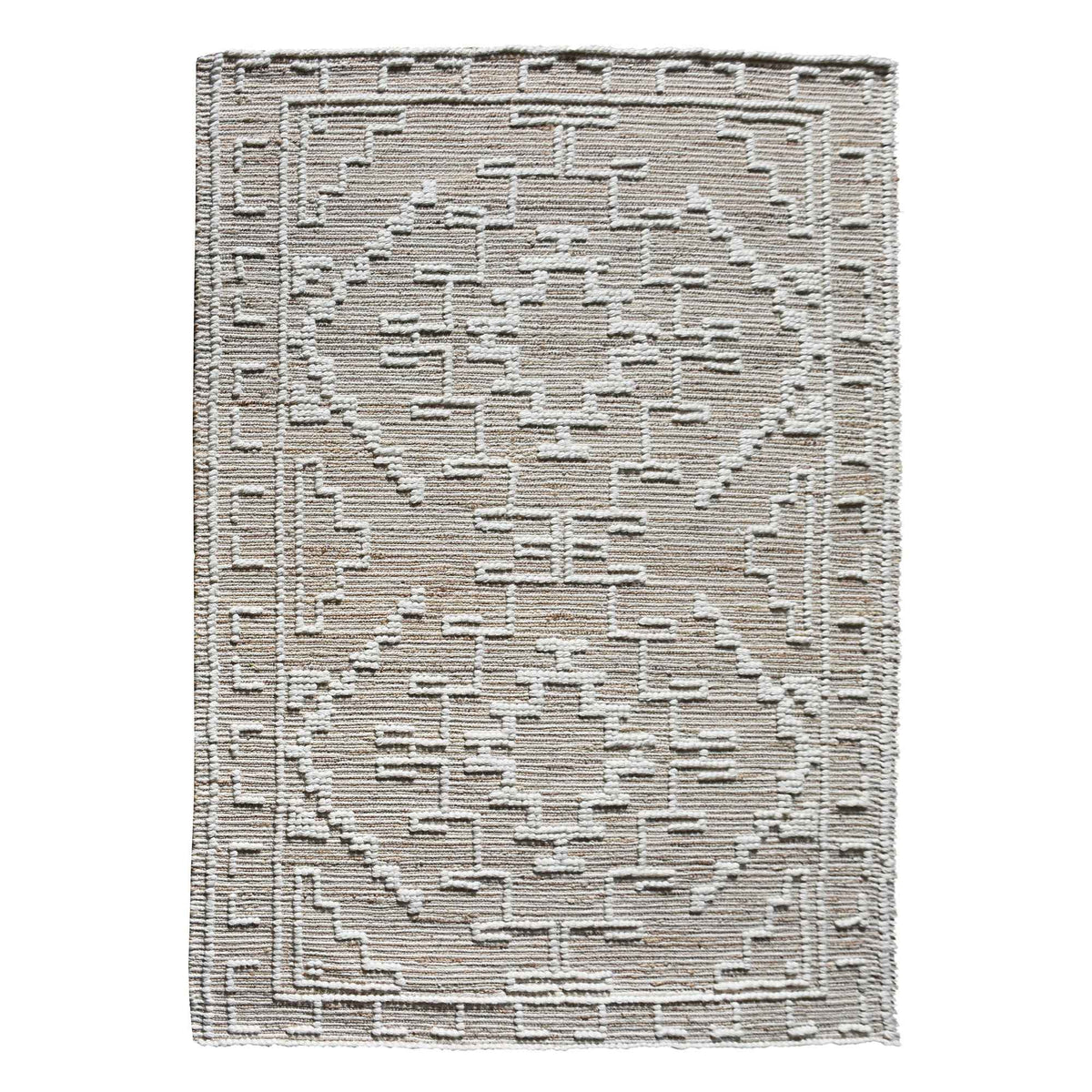 Monolith & Heart Narvik Punja Hand-Woven Hemp & Wool Rug, Natural & Natural White