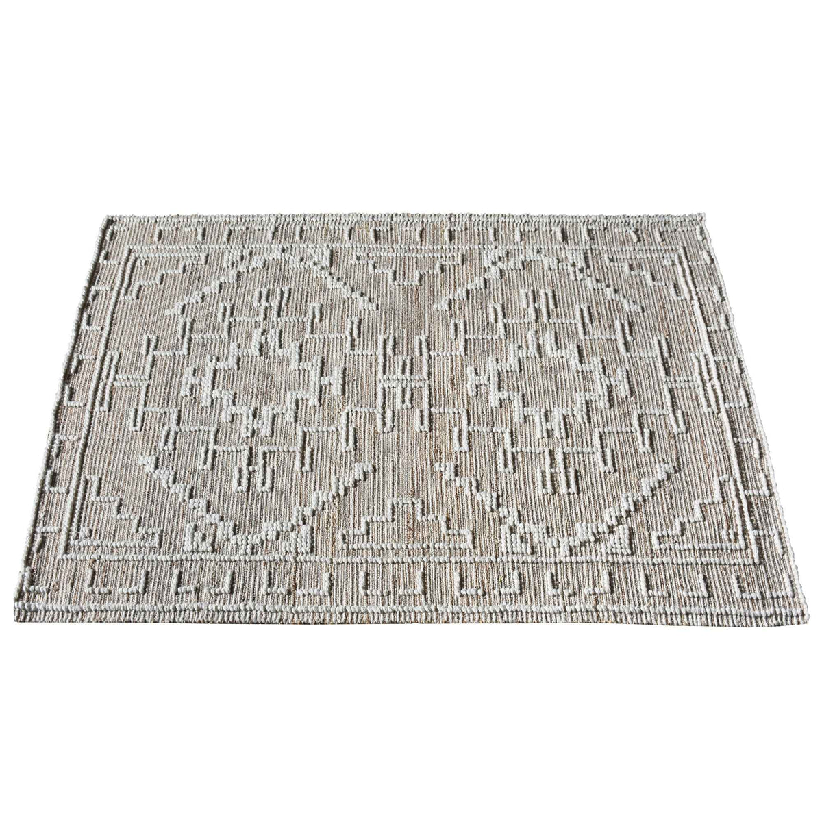Monolith & Heart Narvik Punja Hand-Woven Hemp & Wool Rug, Natural & Natural White