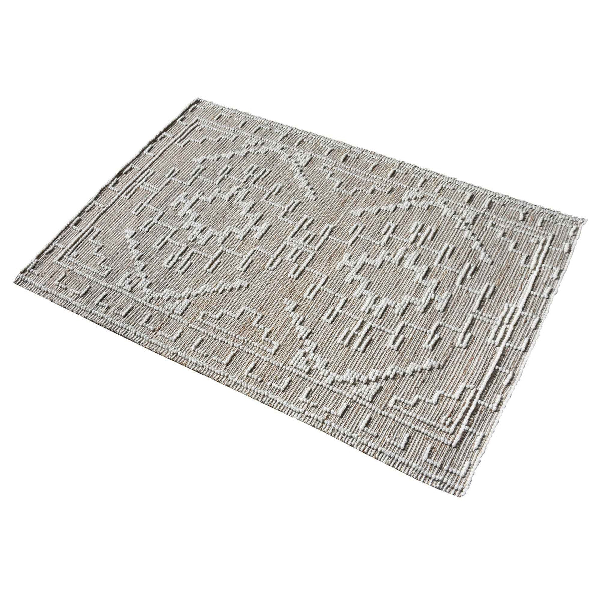 Monolith & Heart Narvik Punja Hand-Woven Hemp & Wool Rug, Natural & Natural White