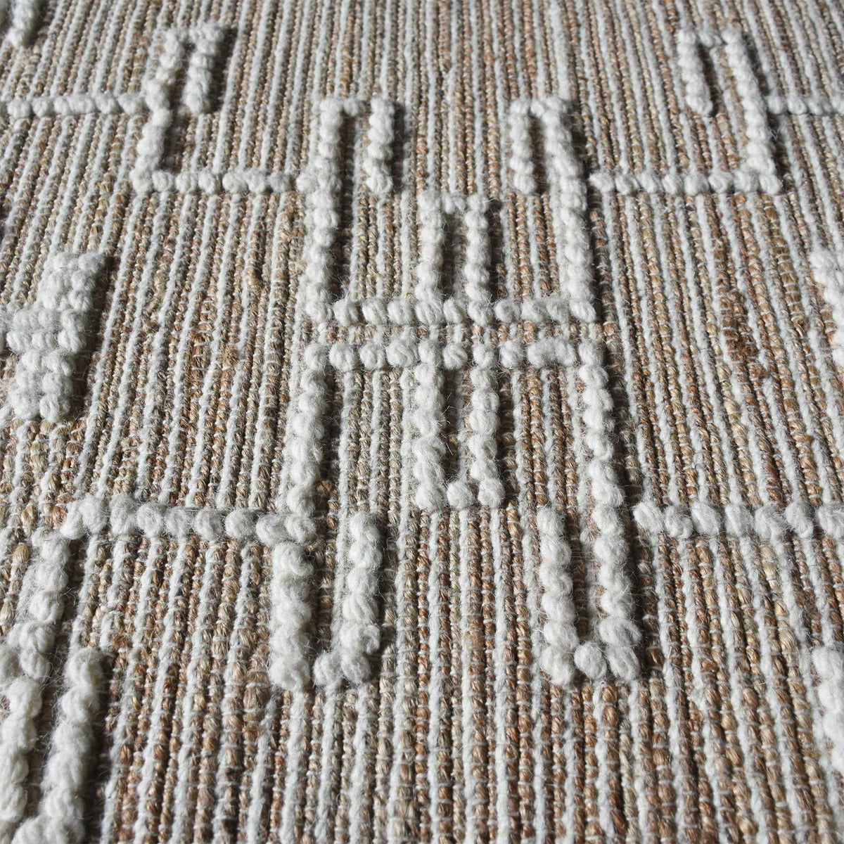 Monolith & Heart Narvik Punja Hand-Woven Hemp & Wool Rug, Natural & Natural White