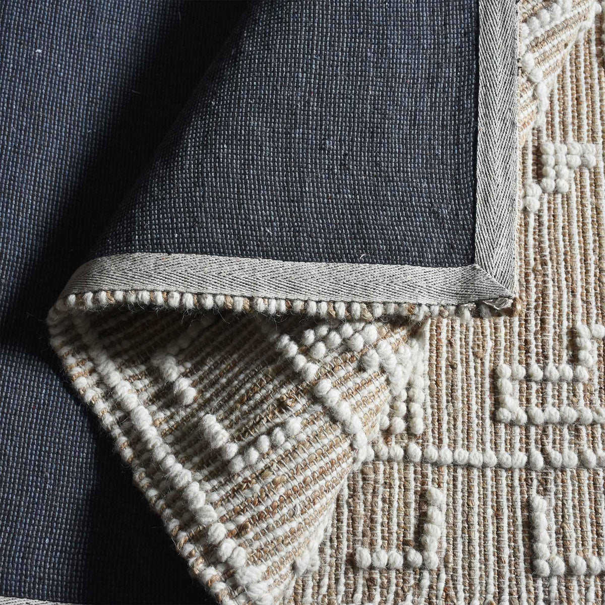 Monolith & Heart Narvik Punja Hand-Woven Hemp & Wool Rug, Natural & Natural White