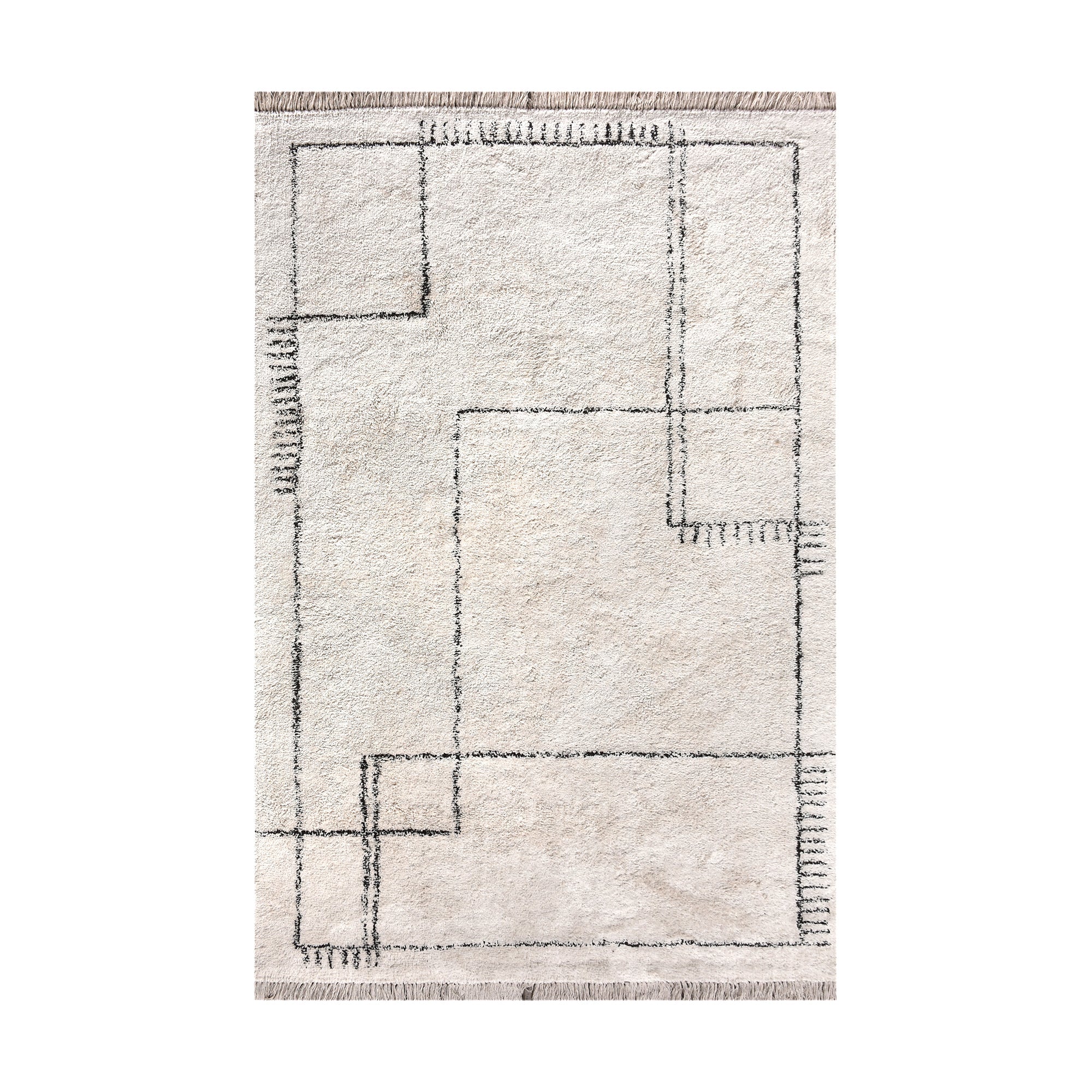 NEWLANDS RUG - IVORY/CHARCOAL - COTTON - TABLE TUFTED
