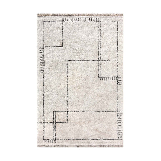 NEWLANDS RUG - IVORY/CHARCOAL - COTTON - TABLE TUFTED
