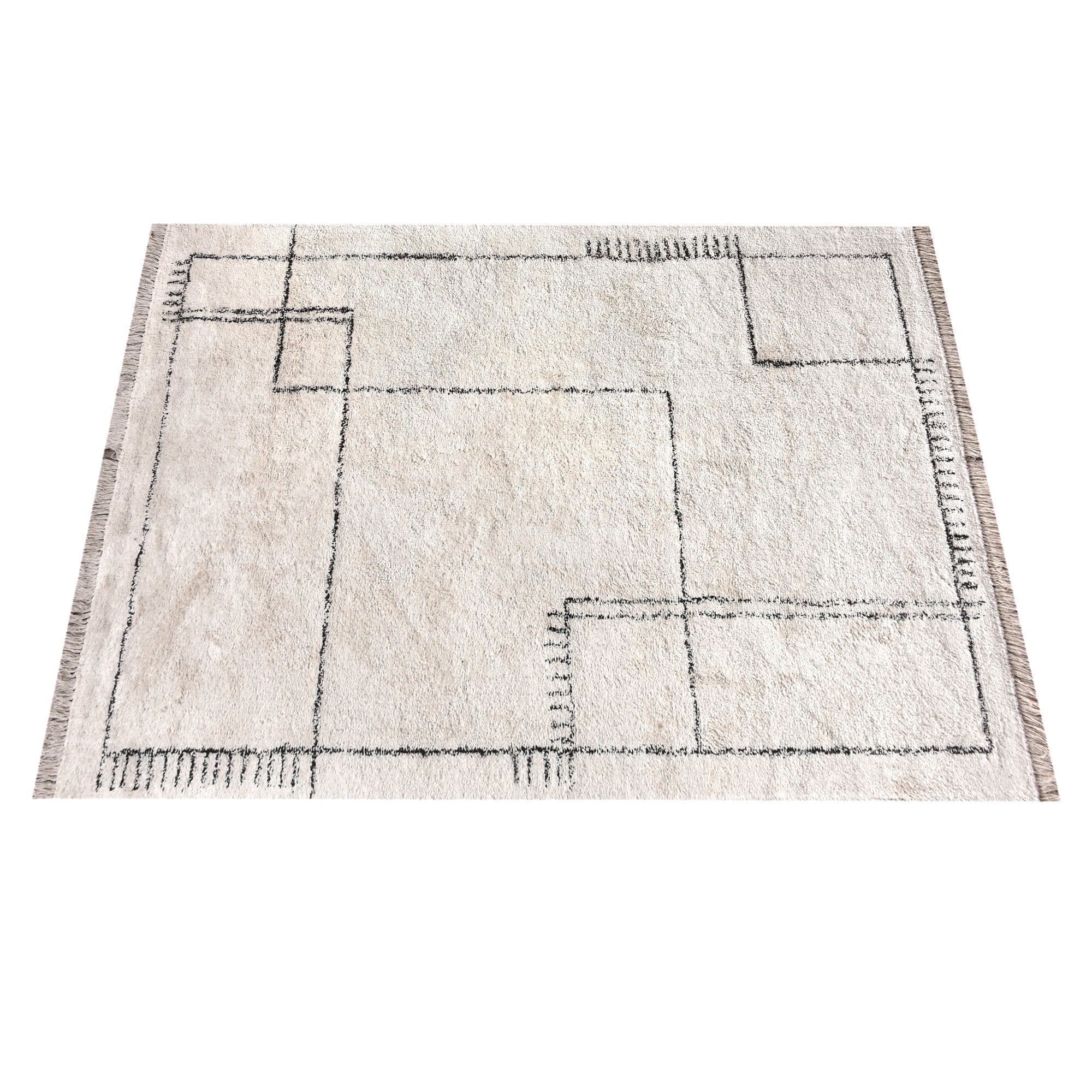NEWLANDS RUG - IVORY/CHARCOAL - COTTON - TABLE TUFTED