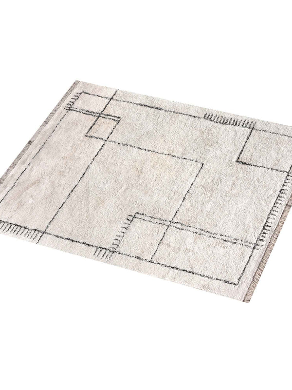 NEWLANDS RUG - IVORY/CHARCOAL - COTTON - TABLE TUFTED