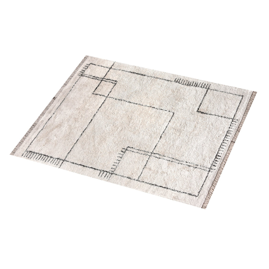 NEWLANDS RUG - IVORY/CHARCOAL - COTTON - TABLE TUFTED