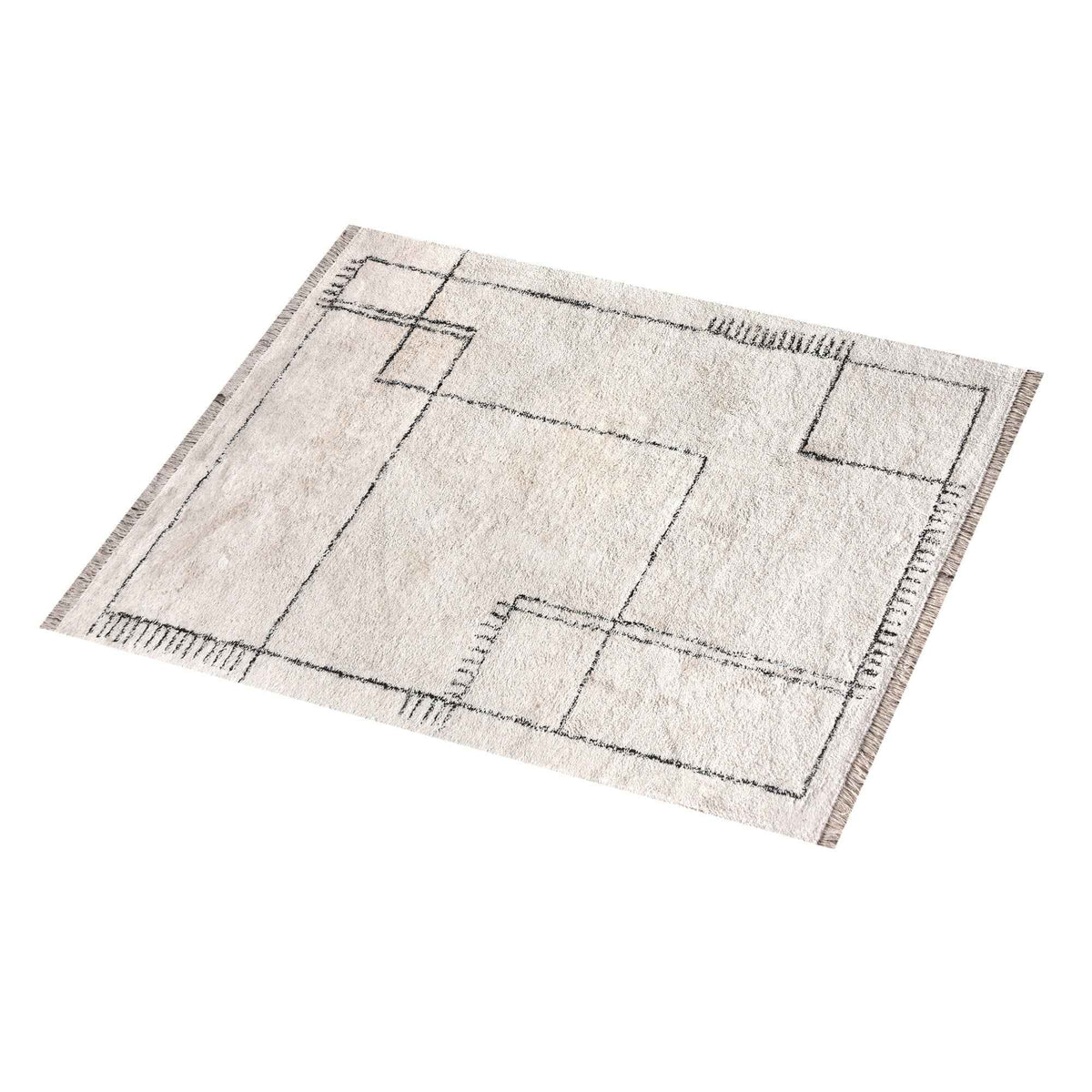 Monolith & Heart Newlands Hand-Tufted Cotton & Wool Rug, Ivory & Charcoal