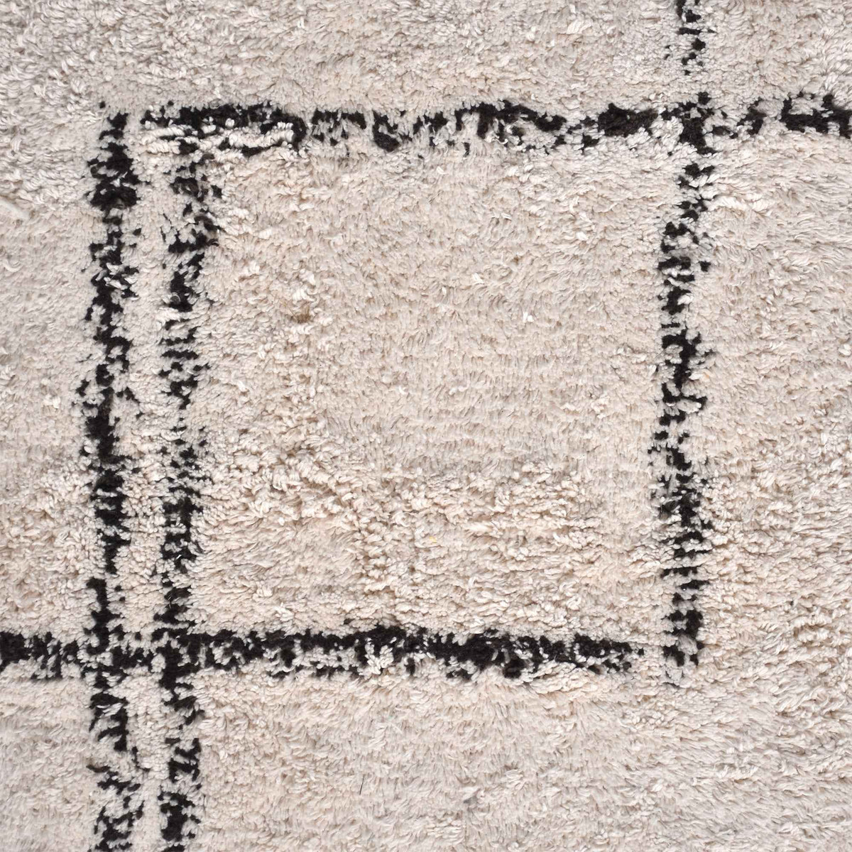 Monolith & Heart Newlands Hand-Tufted Cotton & Wool Rug, Ivory & Charcoal