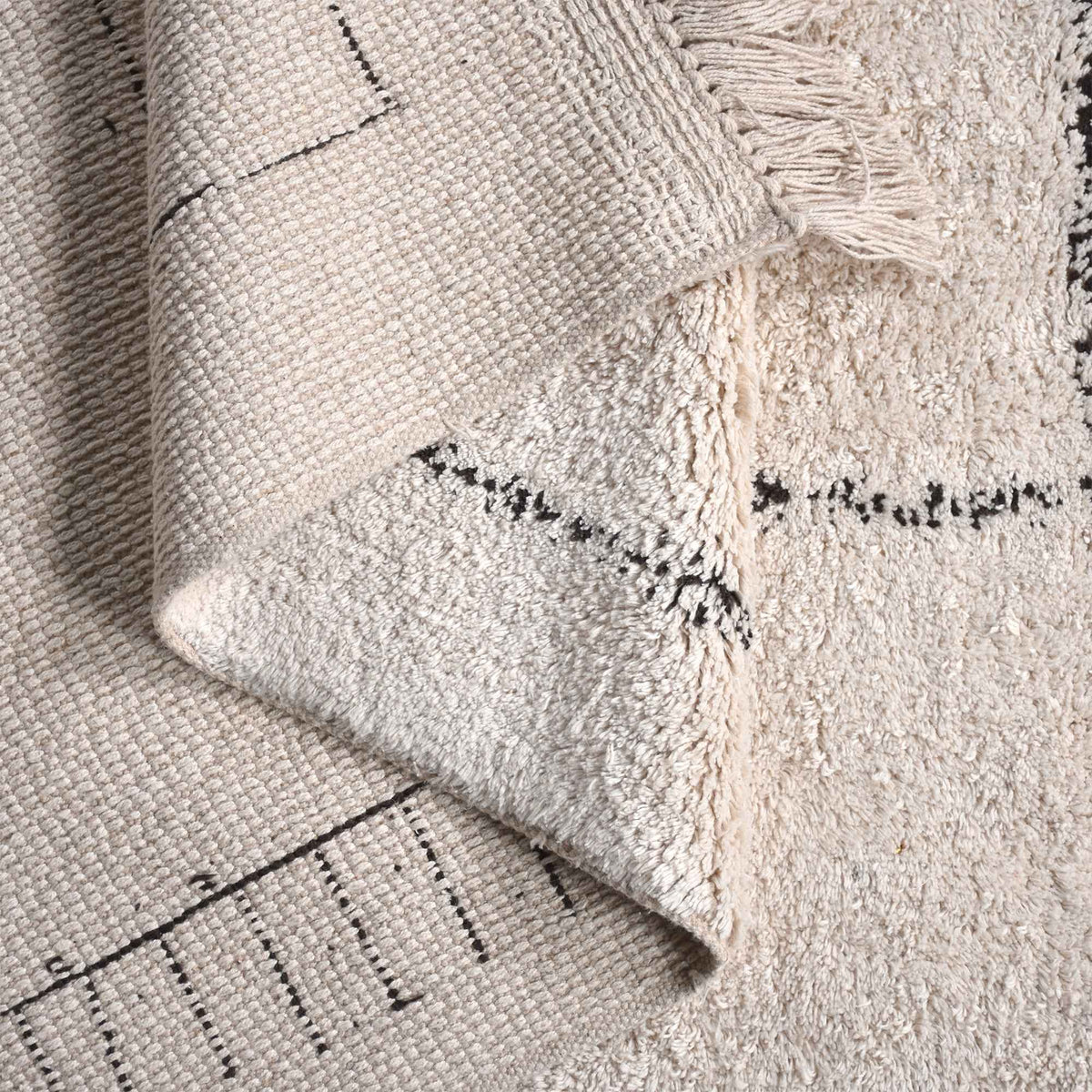 Monolith & Heart Newlands Hand-Tufted Cotton & Wool Rug, Ivory & Charcoal