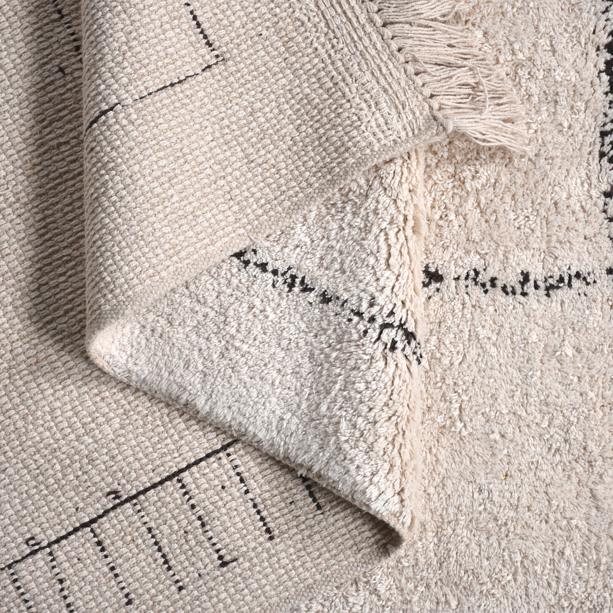 NEWLANDS RUG - IVORY/CHARCOAL - COTTON - TABLE TUFTED