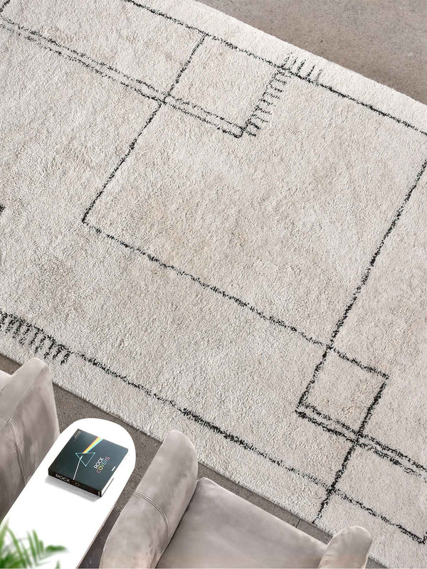 NEWLANDS RUG - IVORY/CHARCOAL - COTTON - TABLE TUFTED