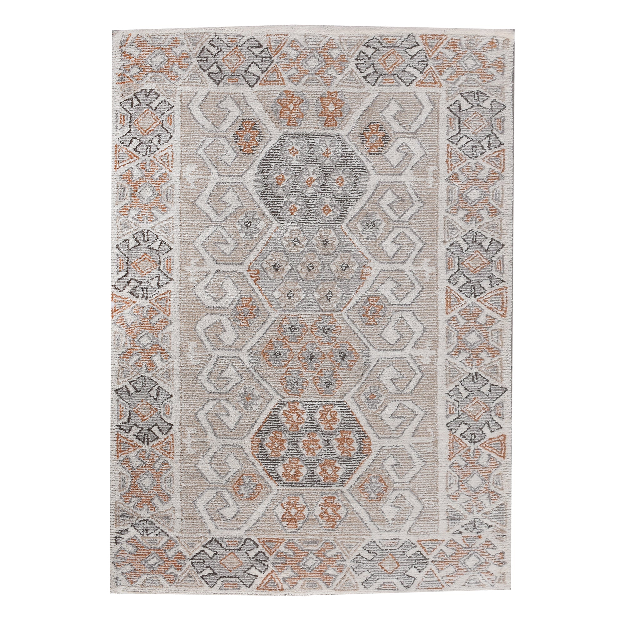 Area Rug, Bedroom Rug, Living Room Rug, Living Area Rug, Indian Rug, Office Carpet, Office Rug, Shop Rug Online, Wool, Natural White, Multi, Hand woven, Cut And Loop, Symmetrical