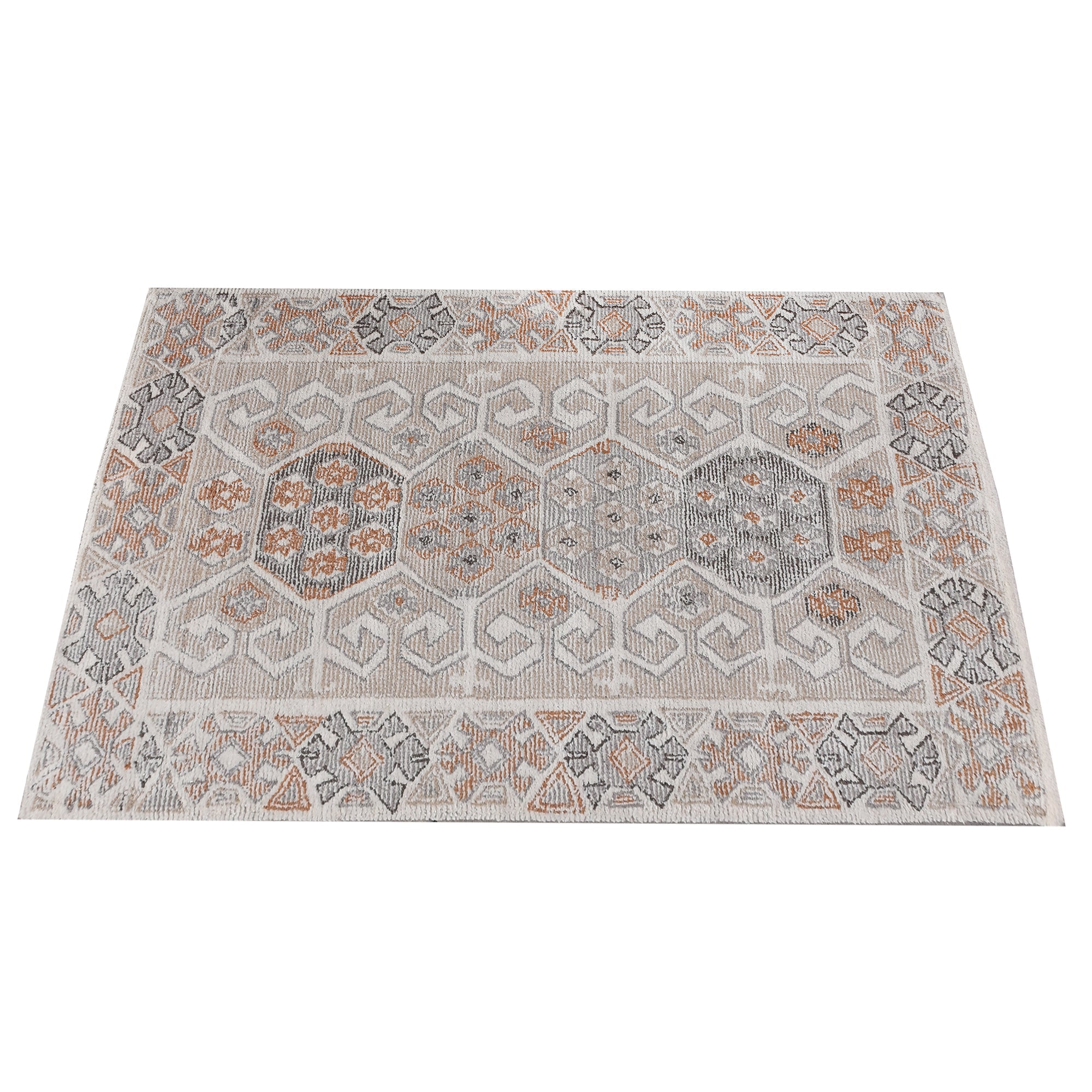 Area Rug, Bedroom Rug, Living Room Rug, Living Area Rug, Indian Rug, Office Carpet, Office Rug, Shop Rug Online, Wool, Natural White, Multi, Hand woven, Cut And Loop, Symmetrical