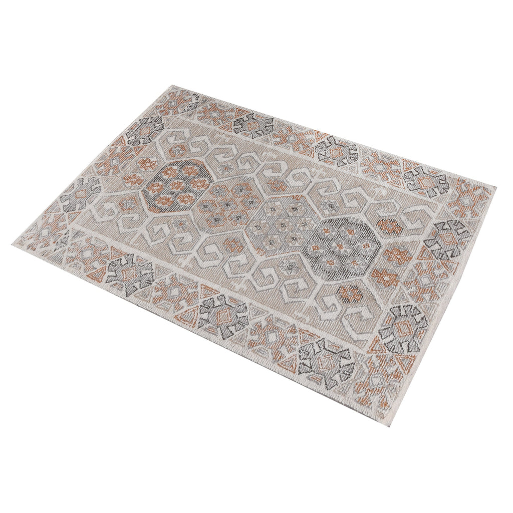 Area Rug, Bedroom Rug, Living Room Rug, Living Area Rug, Indian Rug, Office Carpet, Office Rug, Shop Rug Online, Wool, Natural White, Multi, Hand woven, Cut And Loop, Symmetrical